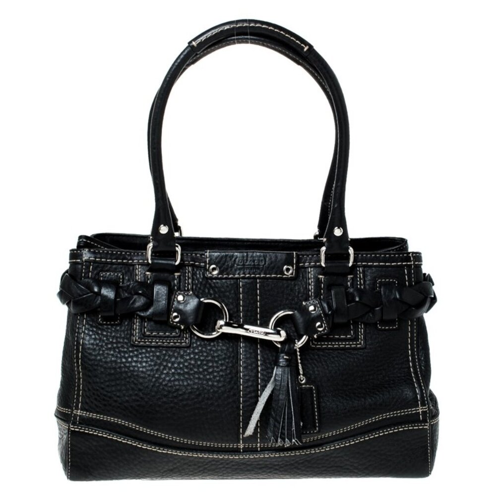 Like New Coach Hampton Black Leather Handbag Purse